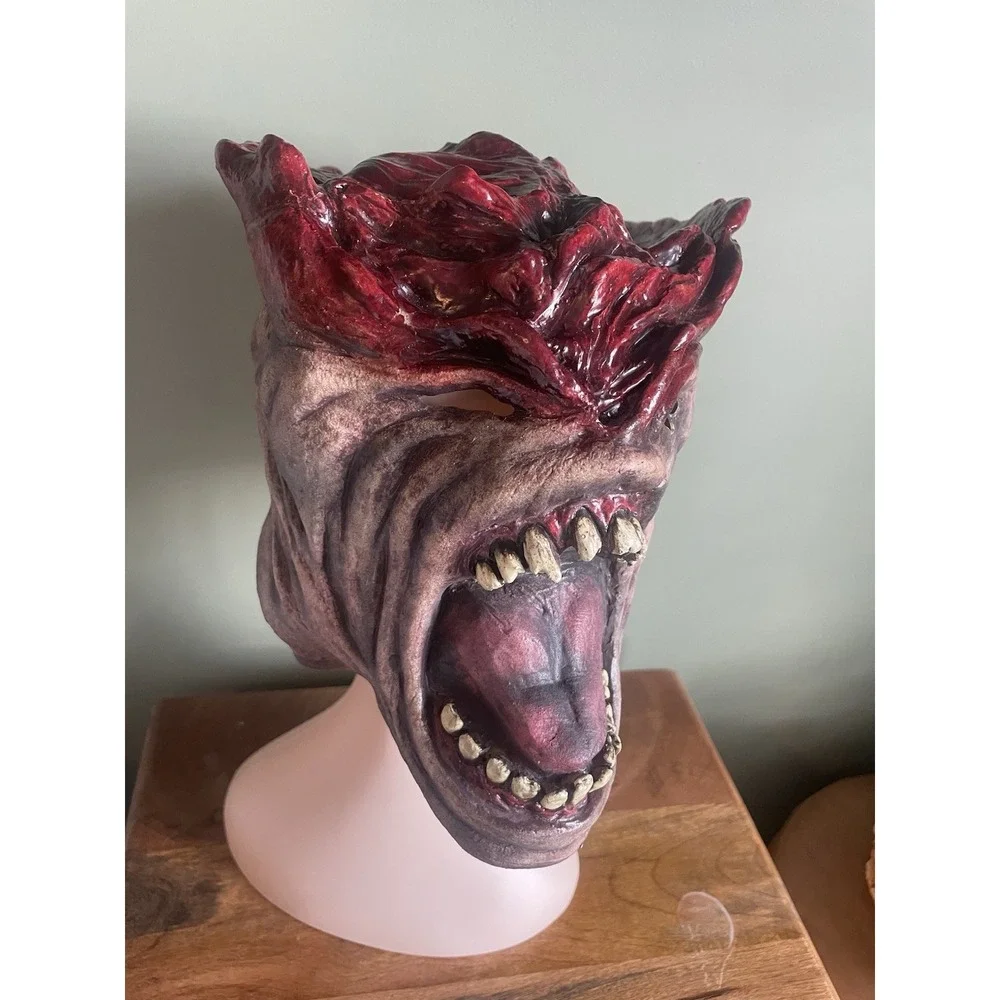 Hand Painted Latex Zombie Mask Exposed Brain Made in Mexico Halloween Horror